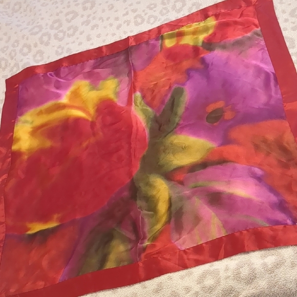 Vibrant Floral Silk Scarf - Picture 2 of 4